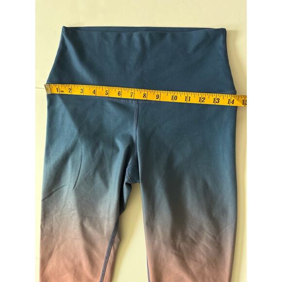 alo Yoga Leggings Women S Blue Pink Ombre Air Brushed Cropped High Waist Sport - Picture 6 of 13